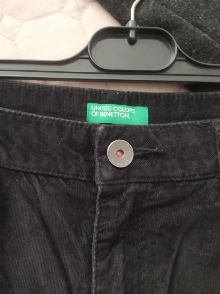 Siyah Kadın kadife Pantolon Kemerli Regular Fit - Görsel 2