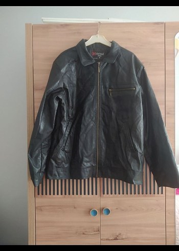 Siyah Erkek Deri Biker Ceket