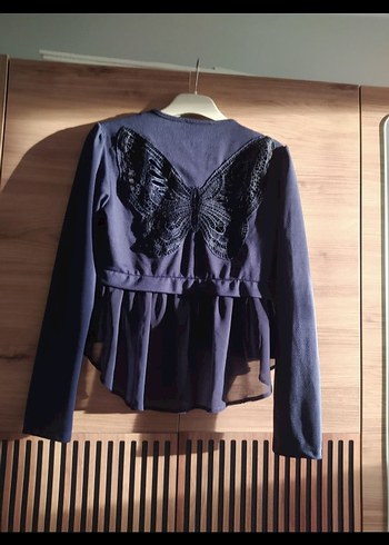 Kadın Lacivert Kısa Pilili Blazer Ceket - Görsel 2