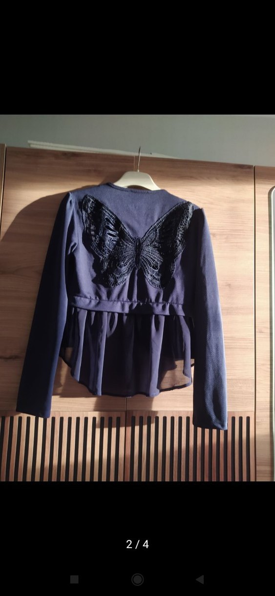 Kadın Lacivert Kısa Pilili Blazer Ceket - Görsel 2