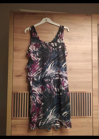 Kadın Çok Renkli Fırfırlı Kısa Elbise - Görsel 2