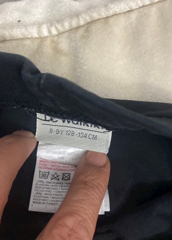 Kız Çocuk Siyah Baskılı Streç Tayt - Görsel 3