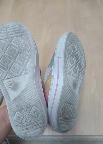 Kız Çocuk Pastel Renkli Simli Bağcıklı Spor Ayakkabı - Görsel 5