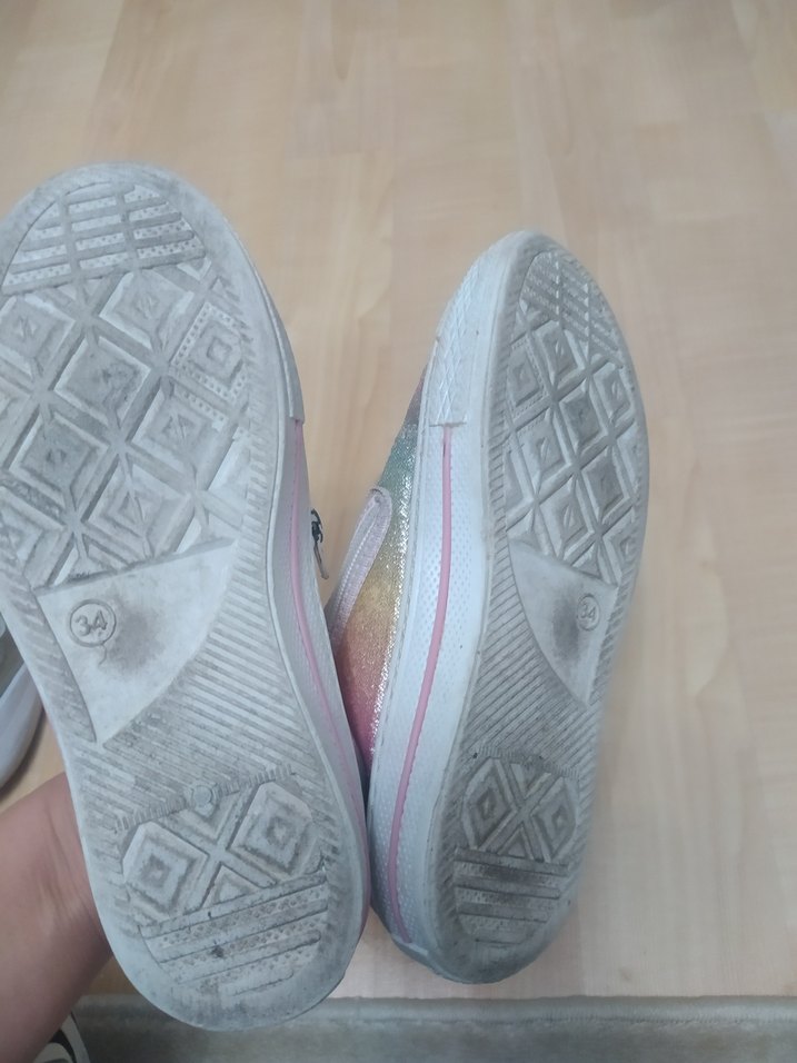 Kız Çocuk Pastel Renkli Simli Bağcıklı Spor Ayakkabı - Görsel 4