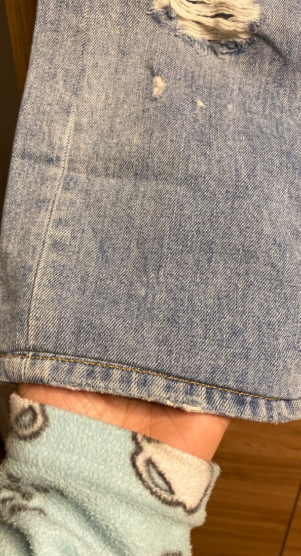 Yırtık Gri Denim erkek Jean - Görsel 2