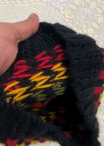 Cocuk Çok Renkli Örgü Bere Ponponlu - Görsel 2