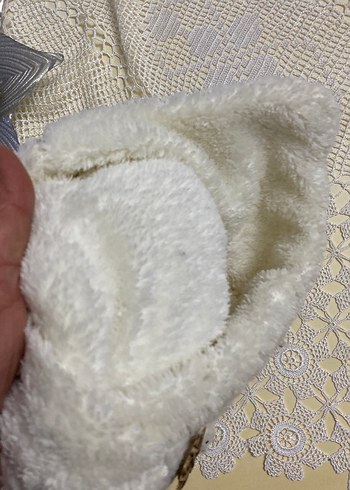 Beyaz Örgü Bohem Kadın Bere - Görsel 3