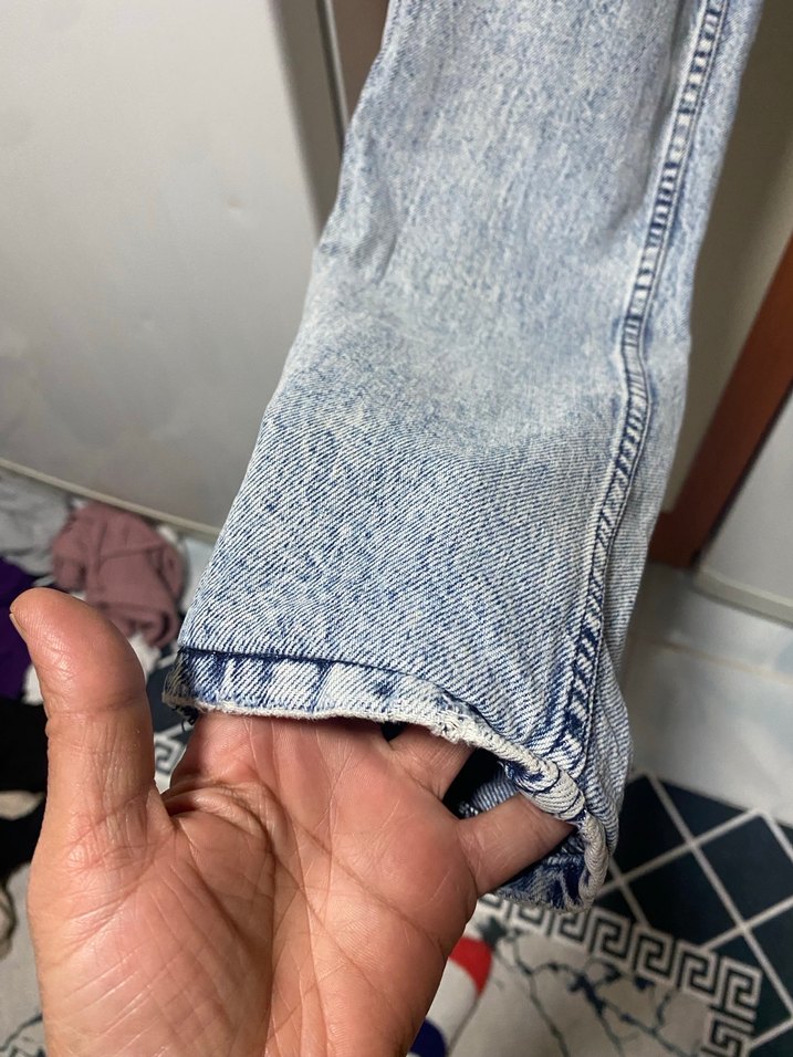 Gri Mavi Kadın Midi Boy Geniş Kesim Kot Pantolon - Görsel 4