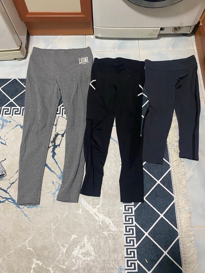 Siyah, Esnek, Midi Boy Kadın Tayt - Görsel 4