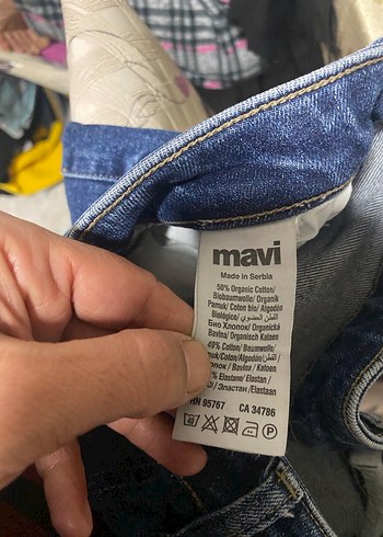 Koyu Mavi Düz Kesim Kadın Denim Pantolon - Görsel 5