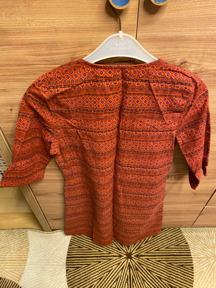 Bohem Tarzı Uzun Kahverengi Hamile Tuniği - Görsel 2