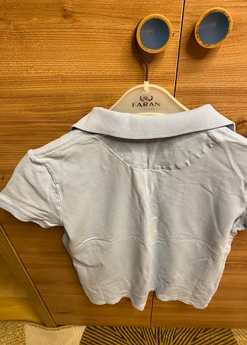 Düğmeli Polo Yaka Gri Kadın Tişört - Görsel 3