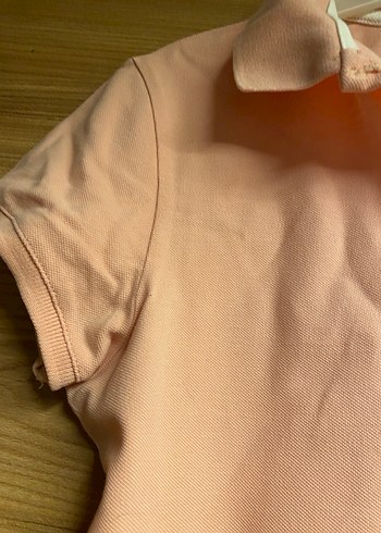 Düğmeli Pembe Polo Yaka Kısa Kollu Tişört - Görsel 2