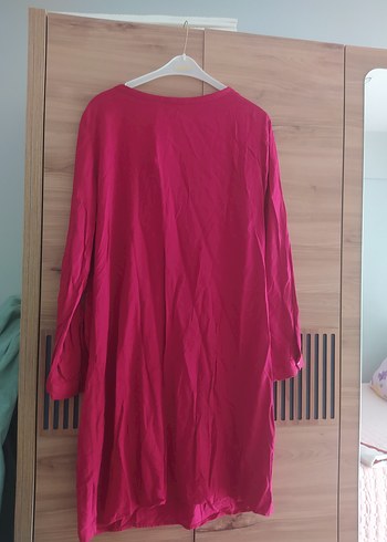 kırmızı Kadın V Yaka Midi Tunik - Görsel 5