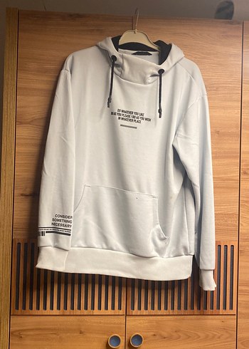 LC Waikiki Beyaz Kapusonlu Rahat Sweatshirt
