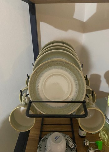 Gri-Beyaz Seramik Fincan ve Tabak - Görsel 2