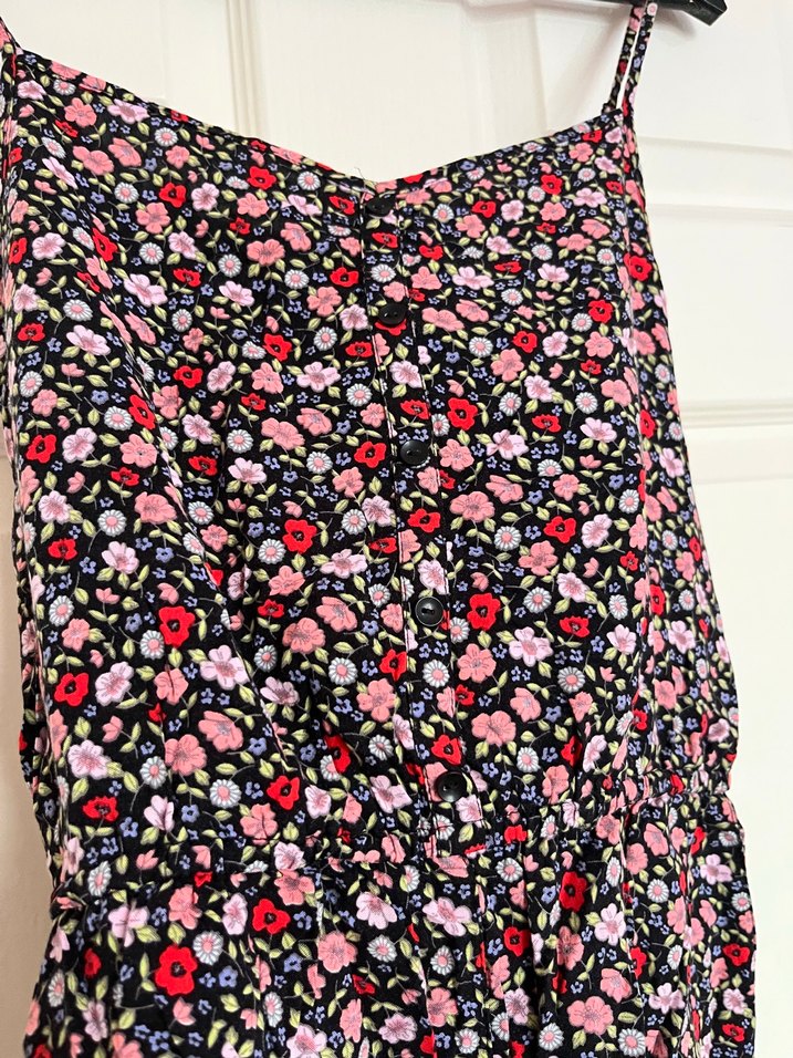 H&M marka çiçek desenli şort tulum - Görsel 3