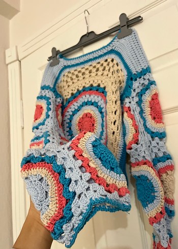 Diğer Bohem Çok Renkli Crochet Kadın Kazak