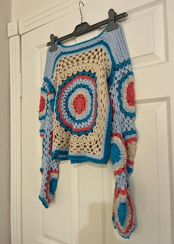 s Beden çeşitli Renk Bohem Çok Renkli Crochet Kadın Kazak