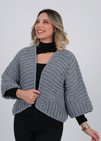El örgüsü yumoş crop hırka 