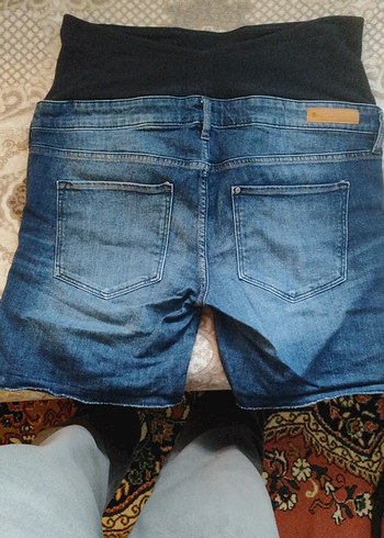 H&M Koyu Mavi Hamile Mini Denim Şort - Görsel 2