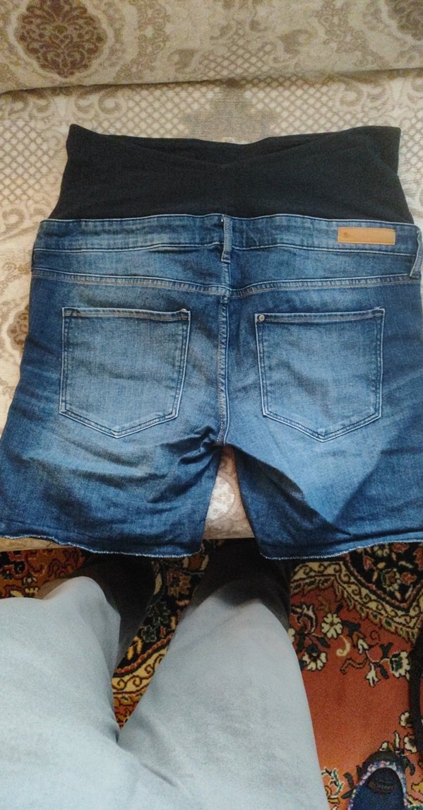 H&M Koyu Mavi Hamile Mini Denim Şort - Görsel 2