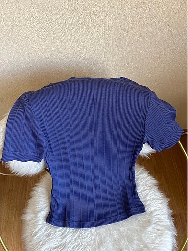 m Beden mavi Renk Mavi crop bluz