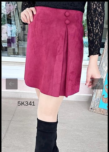 Diğer bordo Süet Mini Etek