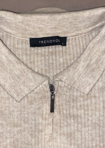 Trendyol & Milla Bej Kadın Triko Uzun Kollu Polo Yaka Kazak
