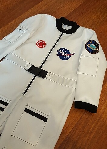 8 Yaş Beden beyaz Renk Astronot kostüm