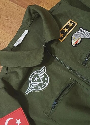 4 Yaş Beden haki Renk Pilot kostum