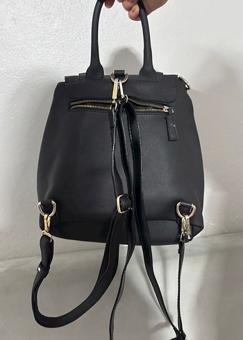 Siyah Deri Kadın Sırt Çantası - Görsel 4