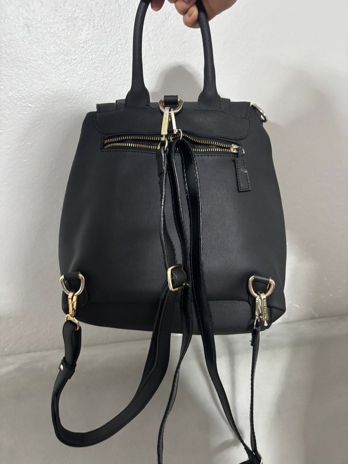 Siyah Deri Kadın Sırt Çantası - Görsel 4