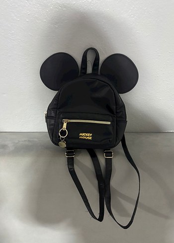 Siyah Mickey Mouse Deri Sırt Çantası - Görsel 2