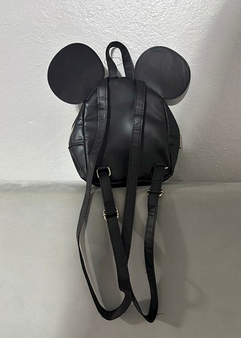 Siyah Mickey Mouse Deri Sırt Çantası - Görsel 3
