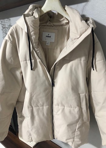 Mavi Bej Midi Kadın Mont - Görsel 2