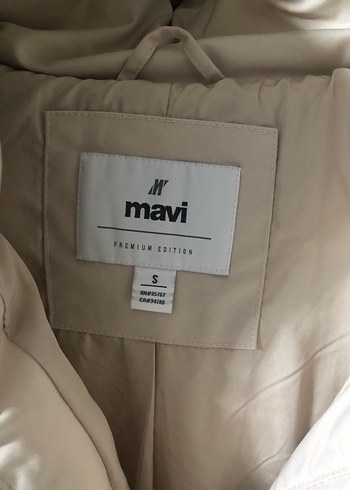 Mavi Bej Midi Kadın Mont - Görsel 7