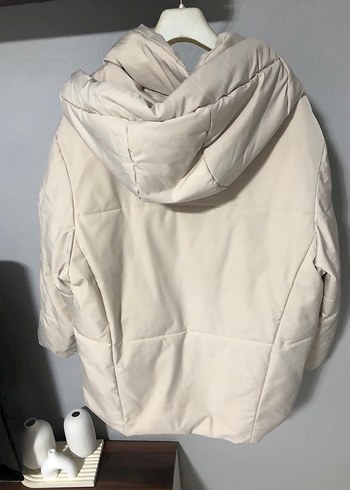 Mavi Bej Midi Kadın Mont - Görsel 4