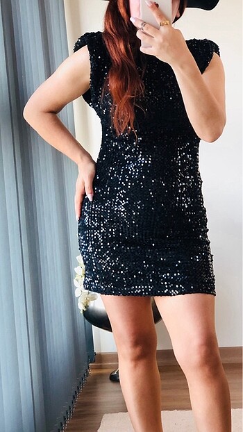 Zara ZARA PUL PAYETLİ ELBİSE