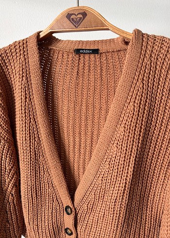 Addax Bohem Tarzı Kahverengi Örgü Hırka - Görsel 2