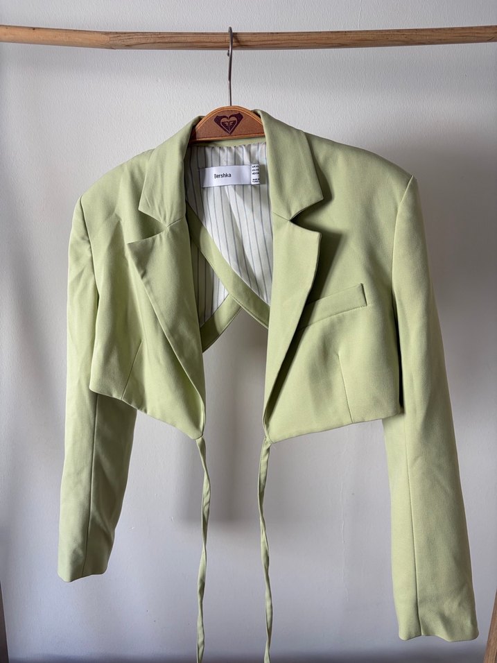 Yeşil Kemerli Midi Kadın Ceket - Görsel 4