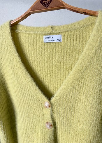 Sarı-yeşil Örgü Kadın Hırka - Görsel 2