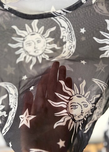 Uzun Kollu Siyah Bohem Dantel Bluz - Görsel 3