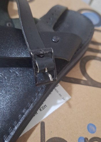 38 Beden kahverengi Renk Deri Toka Detaylı Bohem Düz Kadın Sandalet