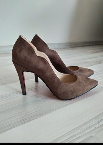 40 Beden Süet Stiletto Topuklu Kadın Ayakkabı