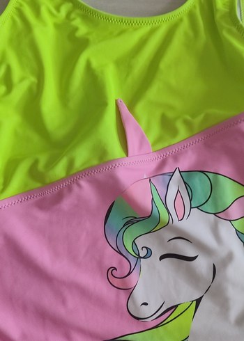 LC Waikiki Kız Çocuk Neon Unicorn Desenli Mayo