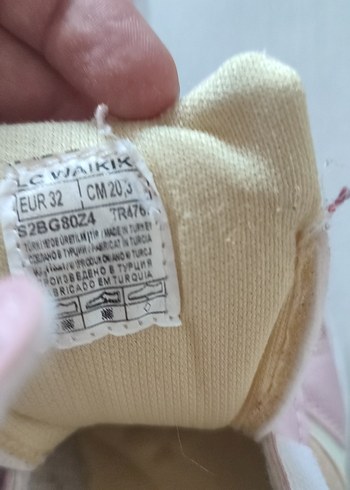 32 Beden pembe Renk Kız Çocuk Pembe Cırtlı Spor Ayakkabı