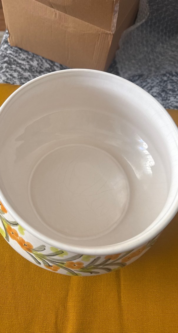 Çiçek Desenli Beyaz Seramik  sunum kasesi - Görsel 2