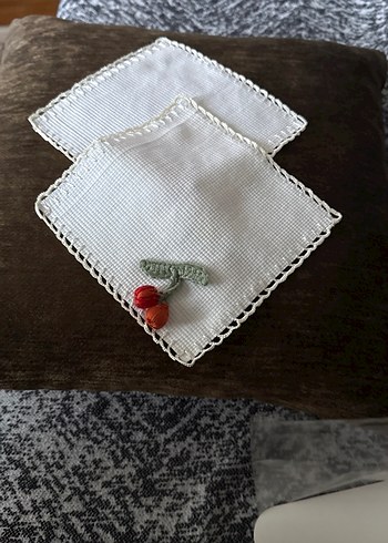 Nakışlı El Yapımı   Kahve sunumPeçeteleri - Görsel 5