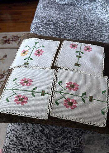 Nakışlı El Yapımı   Kahve sunumPeçeteleri - Görsel 2